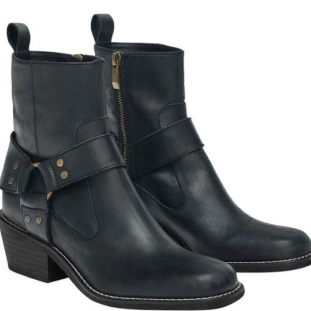 Zara Leather Moto Boots